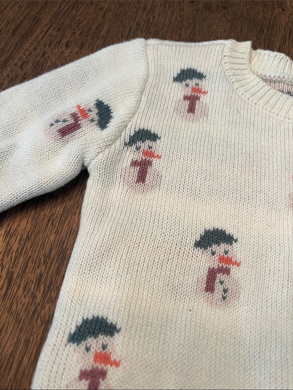 Little Planet Cream Snowman Knit Sweater & Gray Knit Pants Set - Picture 2 of 8